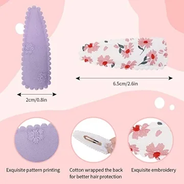 Floral Snap Hair Clips 20 Pcs for Toddler Girls
