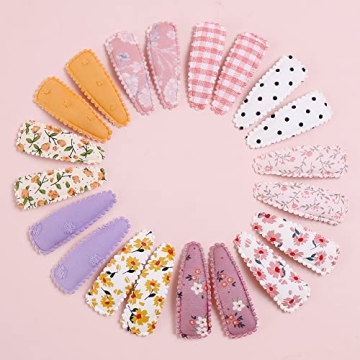 Floral Snap Hair Clips 20 Pcs for Toddler Girls