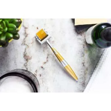 Professional Derma Roller 192 Individual Real Needles Titanium Micro Needles Skin Care Tools Microneedling Roller for Home Use with Storage Case & User Manual