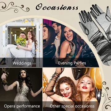 Tarpop Long Sheer Party Gloves for Elegant Occasions