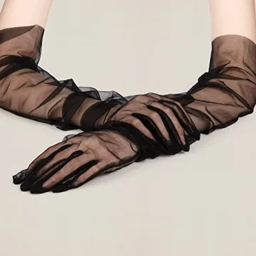 Tarpop Long Sheer Party Gloves for Elegant Occasions