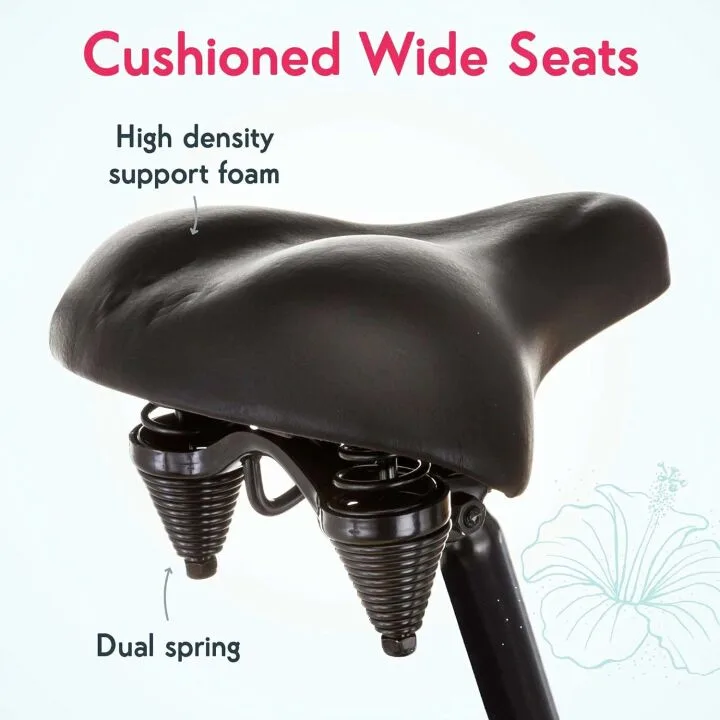 Kulana Lua Tandem Bike, Beach Cruiser Bike for Adult Men Women, Double Rider Bicycle, 26-Inch Wheels, Steel Frame, Single or 7-Speed Option