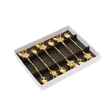 Elegant Ottoman Motif Tea Spoons Set of 6 Gold