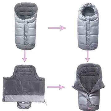 Anti-Kick Winter Waterproof Cozy Warmer Baby Footmuff for Strollers, Joggers, Adjustable Strap Posit...