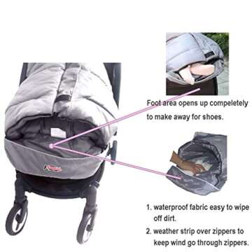 Anti-Kick Water Resistant Cozy Baby Footmuff for Strollers