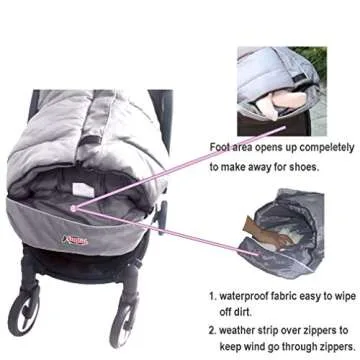 Anti-Kick Water Resistant Cozy Baby Footmuff for Strollers