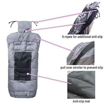 Anti-Kick Water Resistant Cozy Baby Footmuff for Strollers