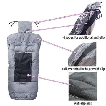 Anti-Kick Water Resistant Cozy Baby Footmuff for Strollers