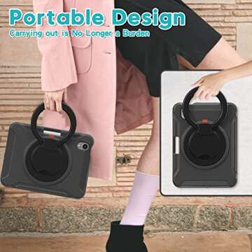 ORIbox Defender Case for iPad Mini 6, Full Body Drop Protection, 3 in 1 Shockproof Bumper with 360°...