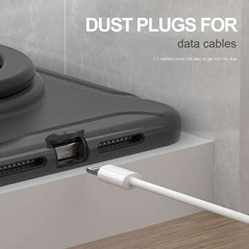 ORIbox Defender Case for iPad Mini 6, Full Body Drop Protection, 3 in 1 Shockproof Bumper with 360° Ring Holder Kickstand, Defender Black