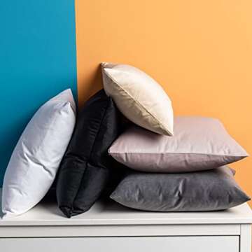 Luxurious JUSPURBET Black Velvet Pillow Covers Set of 2