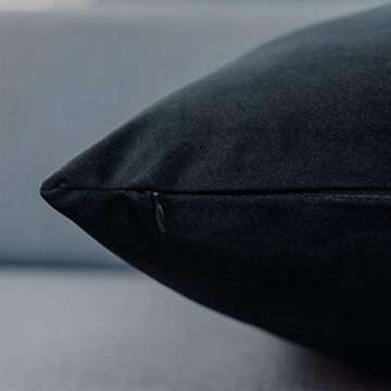Luxurious JUSPURBET Black Velvet Pillow Covers Set of 2