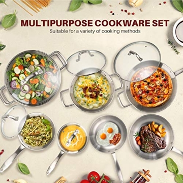 Duxtop 19PC Stainless Steel Cookware Set for All Stovetops