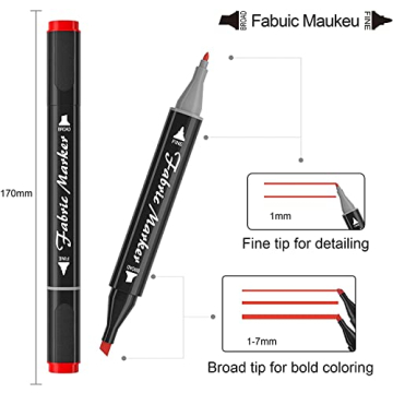 Shuttle Art Fabric Markers - 40 Colors, Dual Tip for Art