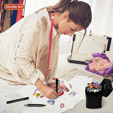 Shuttle Art Fabric Markers - 40 Colors, Dual Tip for Art