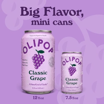 OLIPOP Classic Grape Minis - Vegan Prebiotic Soda