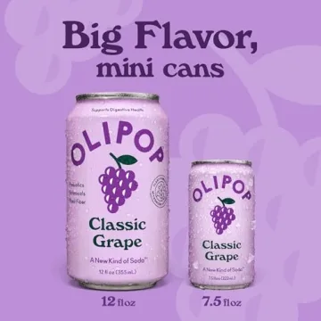 OLIPOP Classic Grape Minis - Vegan Prebiotic Soda