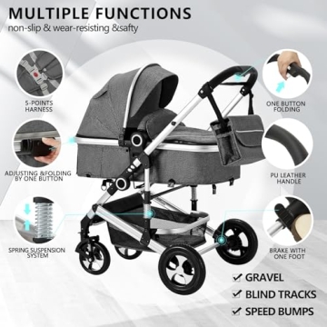 Kinder King 2 in 1 Baby Stroller - Stylish & Convertible