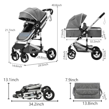 Kinder King 2 in 1 Baby Stroller - Stylish & Convertible