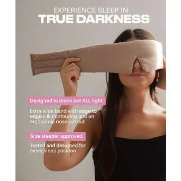 SUNDAYSILKS™ | Adjustable Silk Sleep Mask for Side Sleeper | Cloud-Like Comfort, Weighted for Deep...