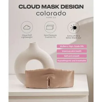 SUNDAYSILKS™ | Adjustable Silk Sleep Mask for Side Sleeper | Cloud-Like Comfort, Weighted for Deep Sleep | Soft Sleep Face Mask for Women & Men, Full Blackout, Cooling Silk Eye Mask for Sleeping