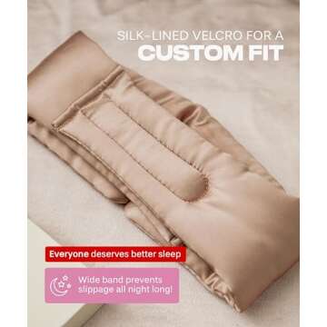 SUNDAYSILKS™ | Adjustable Silk Sleep Mask for Side Sleeper | Cloud-Like Comfort, Weighted for Deep Sleep | Soft Sleep Face Mask for Women & Men, Full Blackout, Cooling Silk Eye Mask for Sleeping