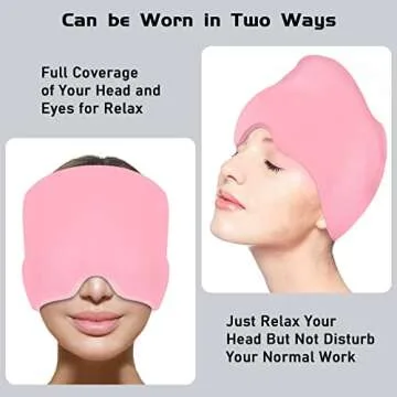 Headache Relief Hat for Migraine Stress with Ice Pack