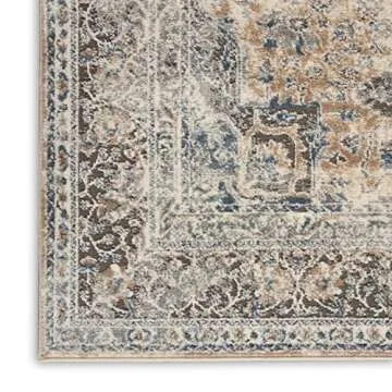 Nourison Concerto Persian Beige/Grey 6'7" x 9'6" Area -Rug, Easy -Cleaning, Non Shedding, Bed Room, Living Room, Dining Room, Kitchen (6x9)