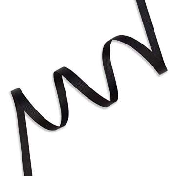 Humphrey's Craft 3/8 Inch Black Grosgrain Ribbon - 50 Yards Variety of Color and Size for Crafts DIY...