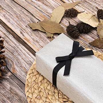 Humphrey's Craft 3/8 Inch Black Grosgrain Ribbon - 50 Yards Variety of Color and Size for Crafts DIY Gift Wrapping Making Hair Bows Decoration Wedding Scrapbooking.