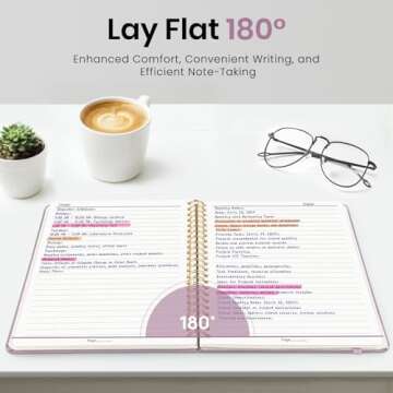 ZOTIA Lined Spiral Journal Notebook for Women, A5 College Ruled Journals for Writing, Hardcover Notebooks for Work, Note taking and Office School Supplies,140 Pages - Purple