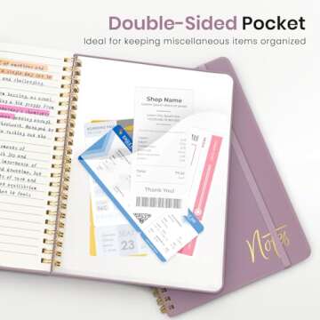 ZOTIA Lined Spiral Journal Notebook for Women, A5 College Ruled Journals for Writing, Hardcover Notebooks for Work, Note taking and Office School Supplies,140 Pages - Purple