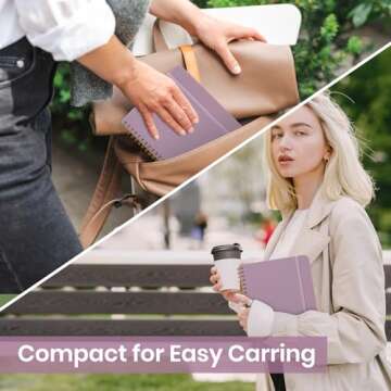 ZOTIA Lined Spiral Journal Notebook for Women, A5 College Ruled Journals for Writing, Hardcover Notebooks for Work, Note taking and Office School Supplies,140 Pages - Purple