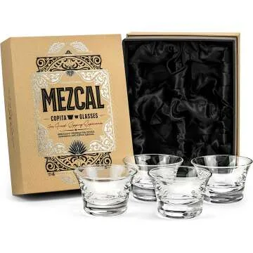 Elegant Crystal Mezcal and Tequila Glasses Set of 4