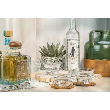 Elegant Crystal Mezcal and Tequila Glasses Set of 4