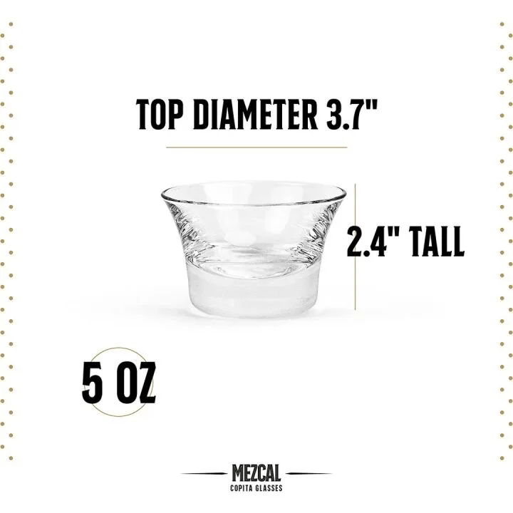 Elegant Crystal Mezcal and Tequila Glasses Set of 4