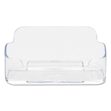 Deflecto Business Card Holder, Single Compartment, 3-3/4"W x 1-7/8"H x 1-3/8"D, Clear (70101)