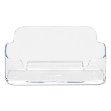 Deflecto Business Card Holder, Single Compartment, 3-3/4"W x 1-7/8"H x 1-3/8"D, Clear (70101)