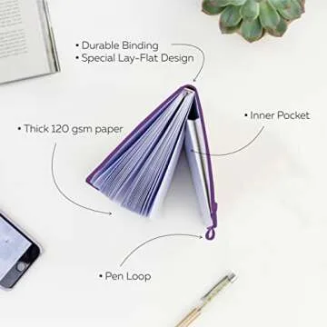 Clever Fox Dotted Notebook with Premium Features - Purple