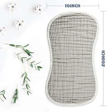 MUKIN Baby Burp Cloths and Burping Cloths,Soft Absorbent for Boys Girls,5 Pack Cotton Newborn Burp Bibs face Cloths (Multicolored)