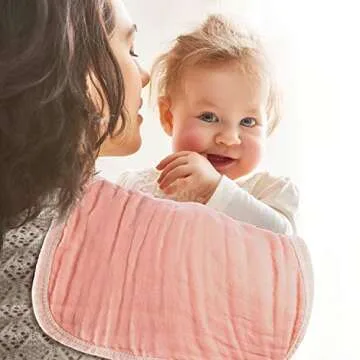 MUKIN Baby Burp Cloths and Burping Cloths,Soft Absorbent for Boys Girls,5 Pack Cotton Newborn Burp Bibs face Cloths (Multicolored)