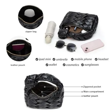 Chic Woven Hobo Bag for Women - Stylish Vegan Leather Purse