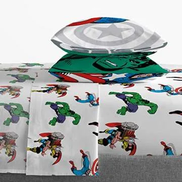 Jay Franco Avengers Queen Sheet Set - Super Soft Kids Bedding