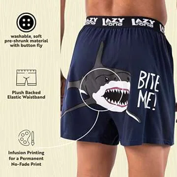 Lazy One Funny Shark Boxers - Hilarious Comfortable Underwear