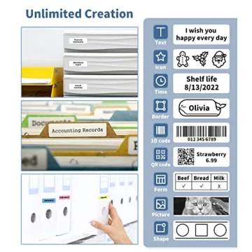 Phomemo D30 Label Maker, Bluetooth Wireless Mini Pocket Smartphone Label Maker Machine, Direct Thermal Printer Rechargeable Labeler for Home Office Labeler, Works with Tablet, Phones