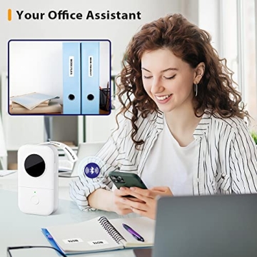 Phomemo D30 Label Maker, Bluetooth Wireless Mini Pocket Smartphone Label Maker Machine, Direct Thermal Printer Rechargeable Labeler for Home Office Labeler, Works with Tablet, Phones