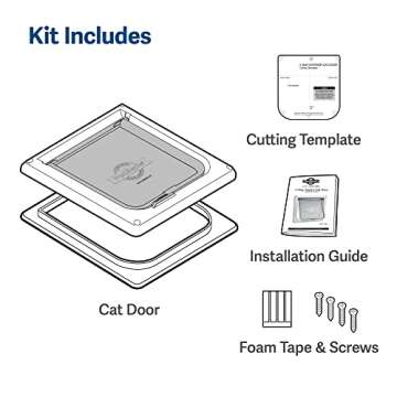 PetSafe Interior Cat Door: 2-Way Locking, Indoor Pet Door Flap - Tinted Privacy Door for Cat Litter Box or Pet Feeder, Built-In Door Lock, Durable Door Frame, DIY Easy Install, Hardware Kit Included