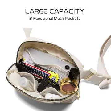 Gitus Belt Bag Fanny Pack Crossbody Bags with Initial Letter Patch Cute Stuff Birthday Gifts for Teenager Girls Trendy Preppy Stuff for Teen Girls Cool Stuff for Teens (Beige-R)