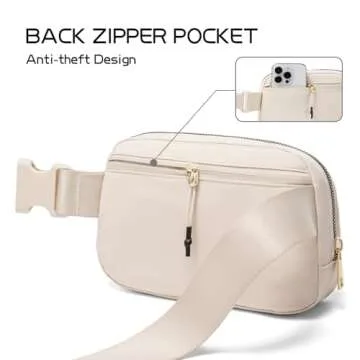 Gitus Belt Bag Fanny Pack Crossbody Bags with Initial Letter Patch Cute Stuff Birthday Gifts for Teenager Girls Trendy Preppy Stuff for Teen Girls Cool Stuff for Teens (Beige-R)