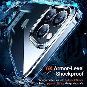 TORRAS MoonClimber for iPhone 13 Pro Max Case, [3 Stand Ways][Non-Yellowing & Military Grade Shockproof] Protective Slim Hard Clear Phone Case with Stand 6.7'' 2021, Crystal Clear